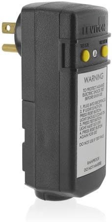 Leviton 16693 15-Amp, 120-Volt, Grounded, Compact Automatic Reset Right Angle GFCI, RoHS Compliant, Black