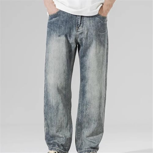 Men's Harem Style Loose Fit Jeans Fall Wide Leg Straight Denim Trousers Streetwear Retro Look Plus Size3