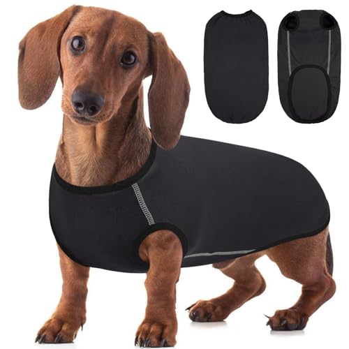 Hjyokuso Fleece Pullover für Dackel Größe M - Warme Hundesweatshirts, Elastische Kleidung für Mittelgroße Hunde