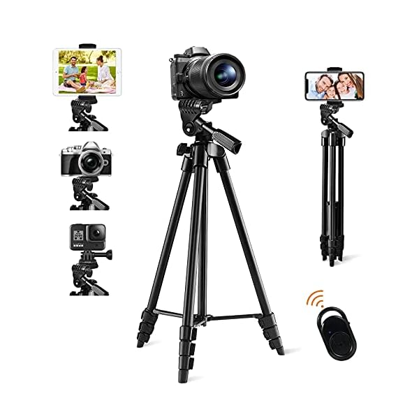 133 cm (53 Zoll) Handy-Stativ, ausziehbares Stativ-Stativ, leichtes Aluminium-Stativ für iPhone, iPad, Android DSLR…