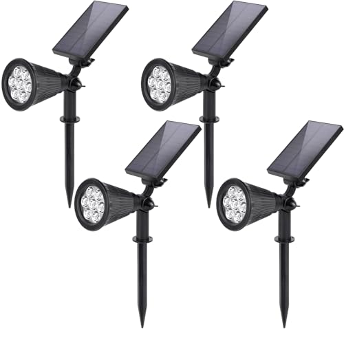 SALCAR Solarstrahler für Außen 4 Stück mit Erdspieß, Wasserdichte Solarlampen für Außen, 1800mAh Hohe Leistungs Solarleuchte für Gärten, Sträucher und Bäume SALCAR Solarstrahler für Außen 4 Stück mit Erdspieß, Wasserdichte Solarlampen für Außen, 1800mAh Hohe Leistungs Solarleuchte für Gärten, Sträucher und Bäume
