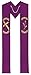 Church Supply Lenten Clergy Stole Embroidery on Polyester 110 Inches Long, Purple