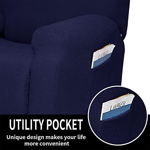 Qulaco Stretch Recliner Chair Covers Soft Recliner Slipcovers Jacquard Couch Covers Furniture Protector With Side Pocket For Living Room #TOP3
