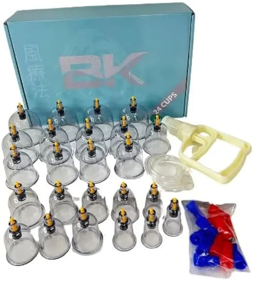Kit de Ventosa para ventosaterapia com 12, 24 e 32 Copos BK BASIC (32 Copos)