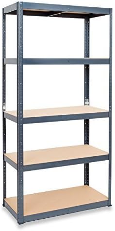Garage Racking Shelving - UK’s Bestselling STORALEX® Garage Storage Shelves - 60cm Extra Deep Version - 200kg Per Shelf (Evenly Distributed) - MDF & Metal Boltless Assembly System - 5 Tier Shelf Unit