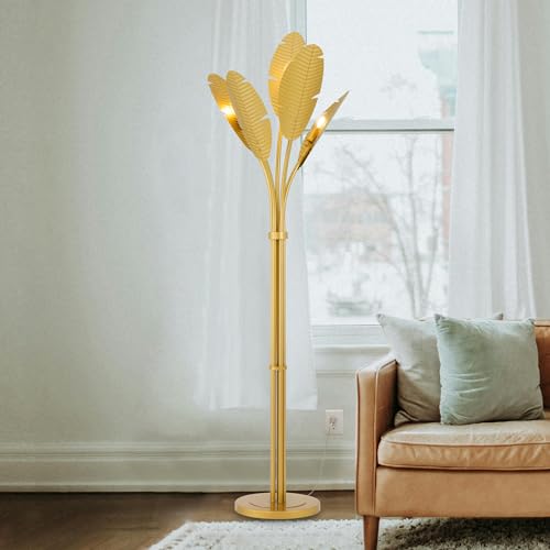 TOCHIC Coastal Floor Lamp, Coconut Palm Tree Floor Lamp for Living Room with Foot Switch 67 inch...