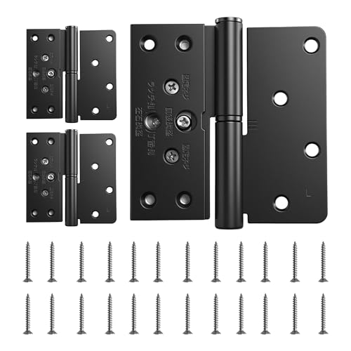 4 inch 3-Way Adjustable Hinge, Carbon Steel Matte Black Loose-Pin