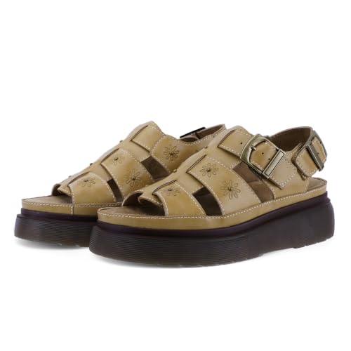 Image of Platform Sandals for Women Chunky Ankle Buckle Casual Open Toe Comfortable Flower Decoration Fisherman Sandals