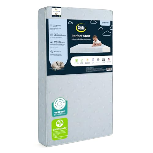 Serta Perfect Start Dual Sided Baby Crib Mattress & Toddler Mattress - Waterproof - 6' Premium Sustainably Sourced Fiber Core - GREENGUARD Gold...