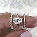 14K Gold 3PC Ring Set - Gorgeous AAA Zircon Oval Goose Egg Design, Sparkling Diamond Fashion Perfect for Engagement, Wedding & Anniversary​ Size 9