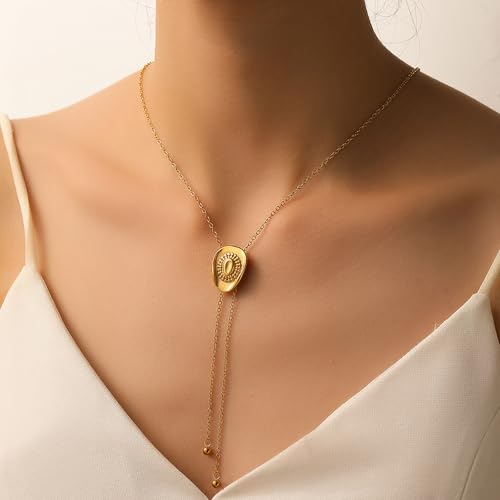 14K Gold Plated Western Cowgirl Necklace Long Cowboy Necklaces Western Bolo Tie Jewelry Accessories for Women (Gold)3