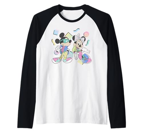 Mickey & Minnie Raglan Baseball Tee t-shirt Disney années 80 haut rétro femme homme
