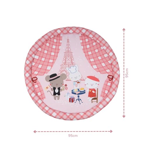 Image of Tidy Sleep Baby Play Mat | Activity Play Mat with 1 Dice Cube Toys, | Foldable & Travel-Friendly (Bestie Bonjour)