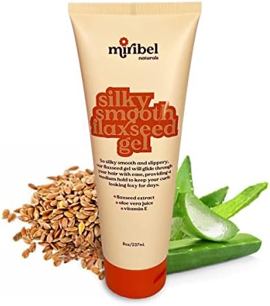 Miribel Naturals Medium Hold Flaxseed Gel for Curly and Wavy Hair | Curl Defining Styling Gel | No Buildup, No Flaking, No Crunch | Light Scent | Vegan and Cruelty-Free
