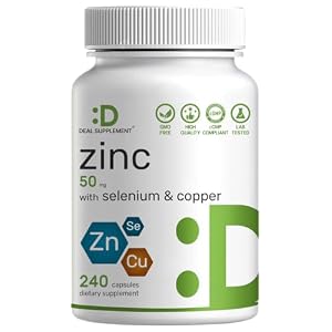 Zinc Picolinate 50mg with Copper & Selenium, 240 Capsules | 3-in-1 High Absorption Mineral Complex | Chelated Zinc Supplement for Immune Support* | 8 Month Supply