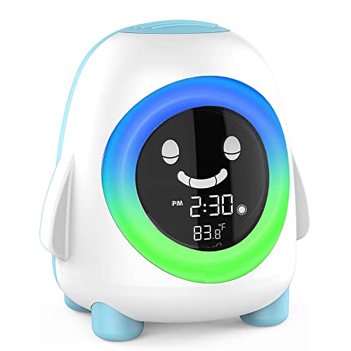 Kids Alarm Clock, Toddlers Alarm Clock For Kids Sleep Training Clock With Night Light Sleep Sound Machine Indoor Temperature Nap Timer, Digital Wake Up Clock For Boys Girls Bedrooms Birthday Gifts #TOP1