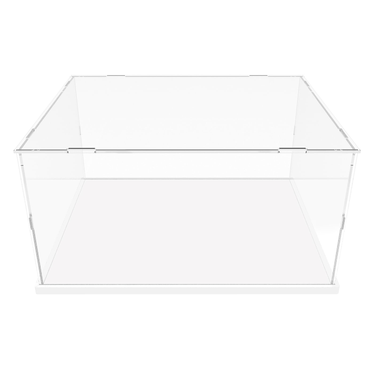escaparate para colección, escaparate para figuras, caja de vitrina de acrílico transparente con base blanca para ensamblar, caja de encimera antipolvo con banda luminosa