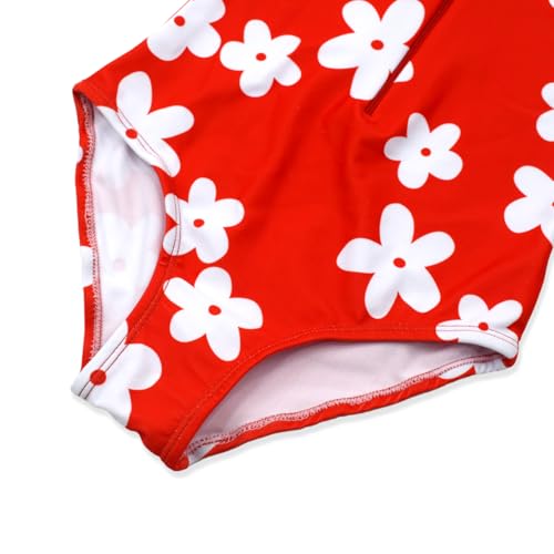 Image of Girls Long Sleeve One Piece Swimsuit Rash Guard Swimwear Zipper Quick Dry Bathing Suits Sun Protection UPF 50+ (Ages 4-12)