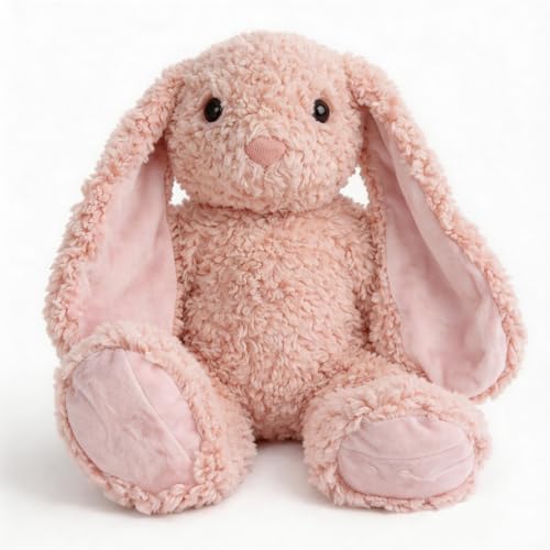 rafrtcl Soft Plush Bunny Teddy 27cm Floppy Eared Stuffed Rabbit Ultra-Soft Hugging Comfort Toy Machine Washable Plush Animal Gift for Kids Ages 3+ (Pink)