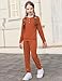 Arshiner Kids 2 Piece Orange 0utfit Girls Tops Round Neck Long Sleeve Fashion Sweatshirts and Sweatpants