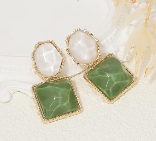 Asymmetrical Earrings for Women Boho Resin Dangle Earrings Acrylic Water Ripple Earring4