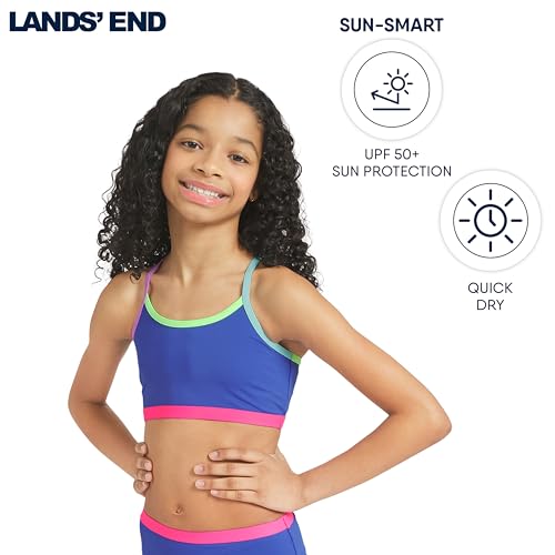 Image of Lands' End Girls' Swim UPF 50+ Adjustable Strap Bikini Set
