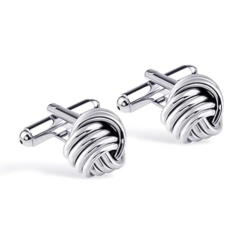 Image of TRUESILVER ACPL 925 Sterling Silver BIS Hallmarked Italian Design Love Knot Cufflinks - Gift for Men Gift for Fathers Day