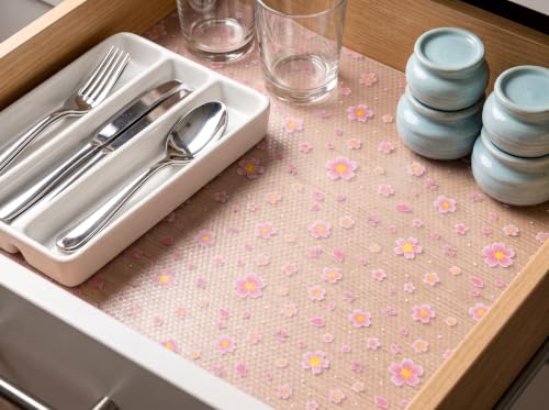 Image of [New Launch] Porslin Modern Pattern PEVA Drawer Shelf Liner (45cm x 5m) Non-Adhesive, Waterproof, Non-Slip Cabinet Mat - WashableFood-Safe Protective Roll for Kitchen, Cupboards, Fridge, Dresser