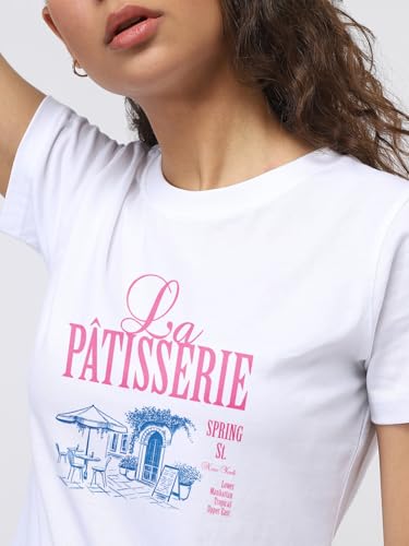 Image of Nobero Women's Graphic Printed T-Shirt | Regular Fit 180 GSM Cotton Tee for Women | Comfortable Round Neck Casual Wear
