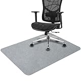 Office Chair Mat for Hardwood Floor,Home Office Computer Desk Chair Mat 1/6' Thick Desk Rug for Rolling Chair Non-Slip Chair Rug,Tile Floor Protector Mat Office Rug Rolled Packing 55'x35' (Light Gray)