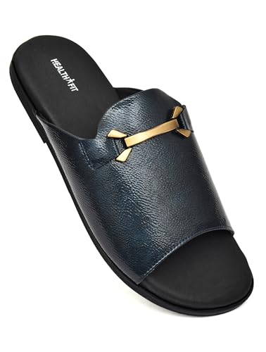 Image of HEALTH FIT Extra Soft Comfortable Traditional Ethnic Chappal /Slippers Wedding & Festive Sliders for Gents /Boys Lightweight flexible TPR sole & Easy-to-wear slip-on design cushioned for Men HF7017