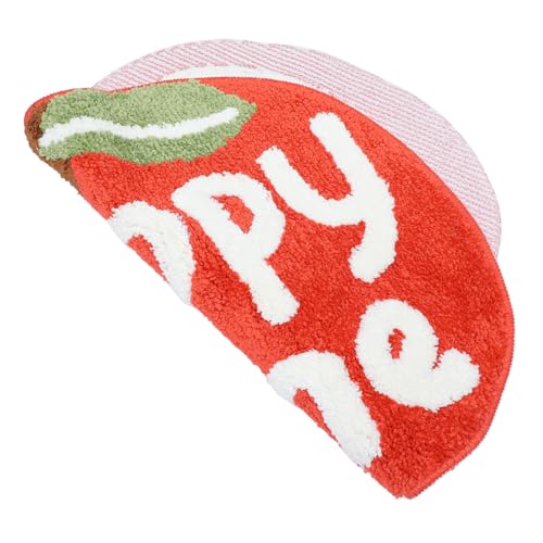 Abaodam 1Pc Cartoon Apple Shaped Non Slip Floor Mat Water Absorption Door Carpet for Home Entrance Living Room and Play Area Fun and Functional Design