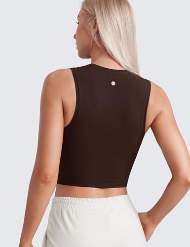 CRZ YOGA Butterluxe Soft Double Lined Casual Tops for Women High Neck Yoga Sleeveless Shirts Basic Going Out Workout Tanks2