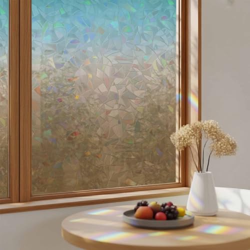 Película decorativa para ventanas con efecto arcoíris 19.6" x 39.3" (2pcs) miniatura 2