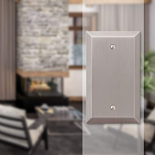 Image of Amerelle Century Blank Steel Wallplate in Brushed Nickel