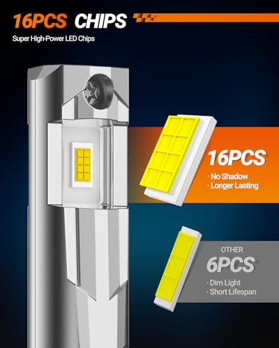 Image of SEALIGHT 880 LED Fog Light Bulbs, 17000LM 800% Super Brightness 885 893 899 880 LED Fog Lights 6500K White, Ultra-High Heat Dissipation Performance, Non-Polarity, Plug and Play, Pack of 2