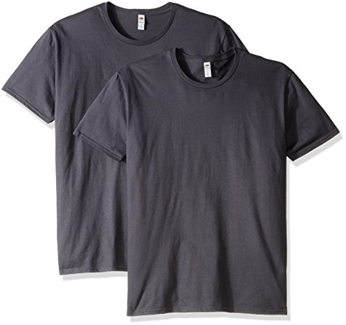 Fruit of the Loom Men's Crew T-Shirt (2 Pack), Charcoal Grey, X-Large