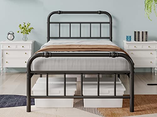 image for FSCHOS Twin-Bed-Frames-with-Headboard & Footboard, 14 Inch High, Metal