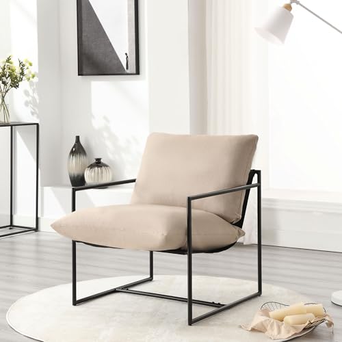 Fantasylab Sessel Wohnzimmer Einzelsofa für Schlafzimmer Modernes Design Metallrahmen Sessel mit Komfortabler weicher Memory-Schaum Doppelseitige Verwendung Kissen Abnehmbare Aufbewahrungstasche Fantasylab Sessel Wohnzimmer Einzelsofa für Schlafzimmer Modernes Design Metallrahmen Sessel mit Komfortabler weicher Memory-Schaum Doppelseitige Verwendung Kissen Abnehmbare Aufbewahrungstasche