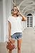 MEROKEETY Women's 2026 Summer Cap Sleeve Tops Business Dressy Loose Basic T Shirts Blouse Fashion Outfits Trendy Clothes, White, Medium