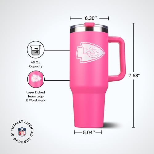 Image of The Memory Company Officially Licensed NFL - Kansas City Chiefs 40oz Pink Game Day Tumbler with Team Logo