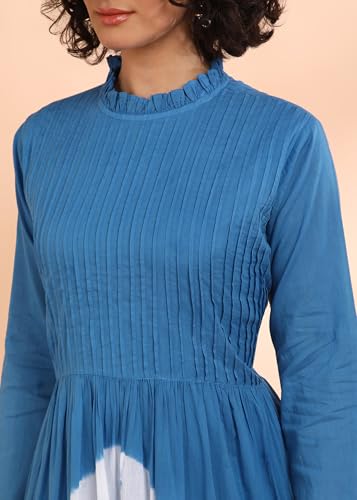 Image of Maaesa Women Floral Cotton Flared Dress