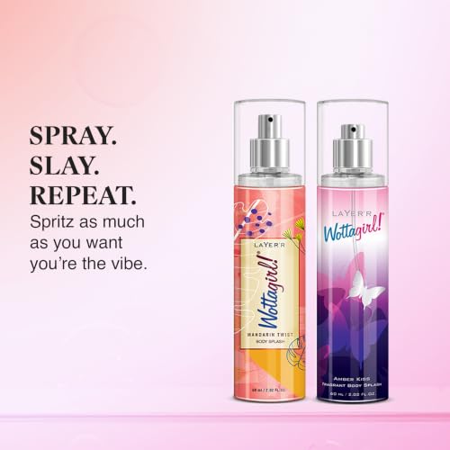 Image of Layer'r Wottagirl Amber Kiss & Mandarin Twist Body Splash, 60ml x 2