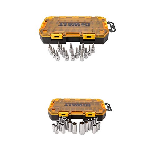 Dewalt Dwmt73806 Tough Box Tool Kit 3/8'' Drive Socket Set, 17 Piece W/ Dwmt73812 Tough Box Tool Kit 3/8'' Drive Deep Socket Set, 20 Piece #TOP21