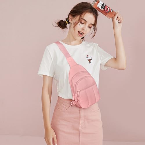 Image of Viverte Quilted Puffer Crossbody Bags for Women Small Puffy Sling Bag Lightweight Cross Body Bubble Purse Shoulder Bag for Travel (Light Pink)