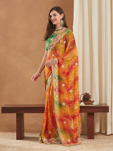 Image of Women's Banarasi Silk With Jacquard Print Saree With Blouse