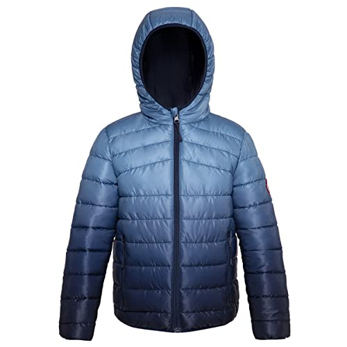 Image of Rokka&Rolla Boys' Reversible Lightweight Water-Resistant Puffer Jacket | Lightweight Breathable Reversible Puffer Makes A Hooded Winter Coat For Boys To Wear During Cold Weather Activity