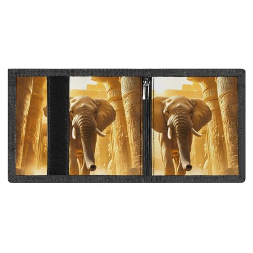 Ancient Egypt Elephant Custom Trifold Wallet Front Pocket Credit Card Holder with Coin Purse for Men Women Travel Gifts4