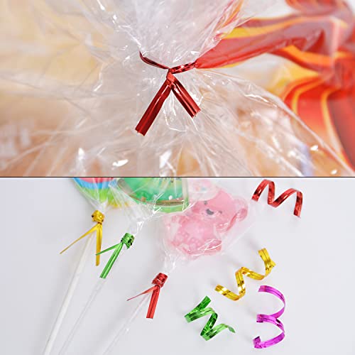 700pcs 4" Metallic Twist Ties, 7 Colors for Bakery, Candy Bags, Coffee Bags, Goodie Bags
