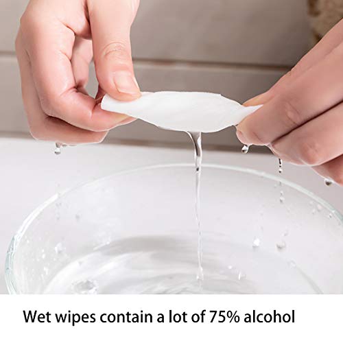 Hand Sanitizer Travel Size Alcohol Detergent Wipes Large Wet Wipes（1 Packs, 80 Pcs）Portable Alcohol Swabs Pads Wipes for Phone, Elevator, Keyboard - Thumbnail 5